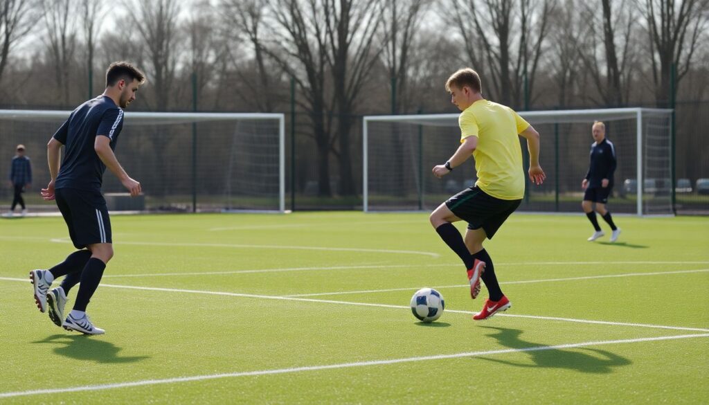 Развитие технического мастерства: дриблинг, финты, пас - иллюстрация